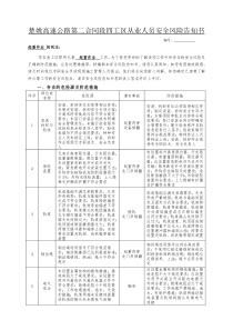 起重工安全风险风险告知书