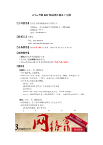 @Tee在线DIY网站项目商业计划书