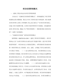 项目经营管理模式