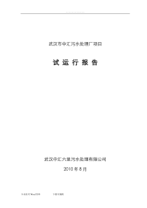 污水处理厂试运行报告