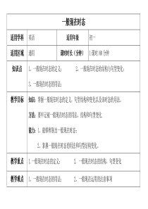 一般现在时态--教学设计
