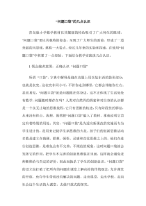 “问题口袋”的几点认识