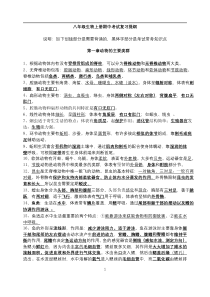 人教版八年级上册生物期中知识点梳理