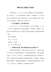 消防安全大检查工作总结