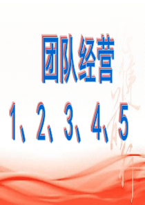 1-团队经营一二三四五及新人规划面谈话术(核心)