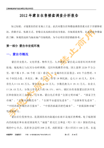 X年蒙自在售楼盘调查报告