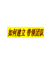 9如何建立带领团队