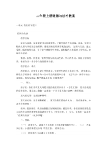 人教版小学二年级道德与法治教案全册