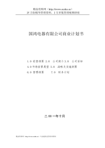 XX电器有限公司商业计划书(doc11)