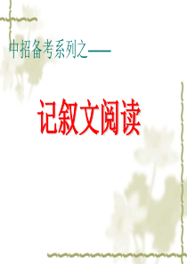 记叙文复习备考