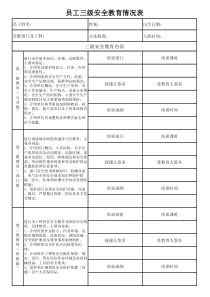 员工安全三级教育培训表格