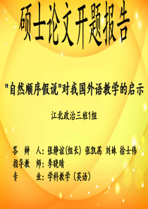 二语习得论文开题报告