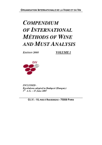 国际葡萄与葡萄酒组织(OIV)的全套酿酒法规以及检验标准-2008-Vol1