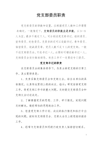 党支部委员职责