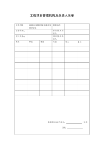 工程项目管理机构及负责人名单
