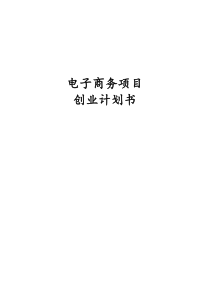电子商务项目创业计划书