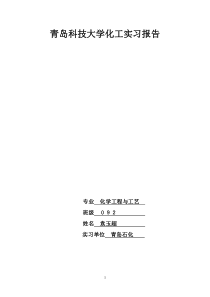 化工专业实习报告