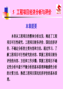 武汉理工工程经济电子教案5工程项目经济分析与评价