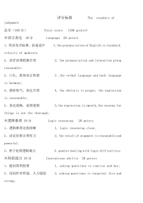 英语辩论赛评分标准