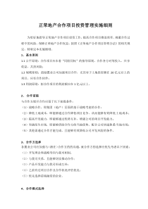 正荣地产合作项目投资管理实施细则