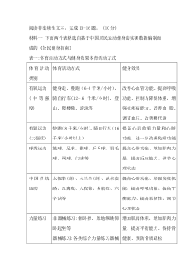 《体育活动方式与健身效果体育活动方式》阅读练习及答案