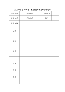 “青蓝工程”师徒听课指导活动记录
