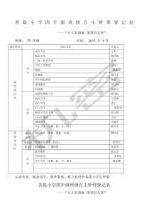 班级自主管理分工明细表