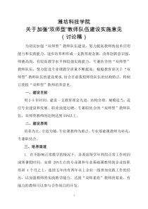 关于加强“双师型”教师队伍建设实施意见