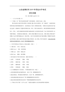 语文2019年中考试题-山东省潍坊市2019年学业水平考试试题试题及答案