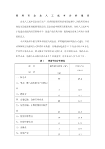 深圳市企业人工成本分析报告