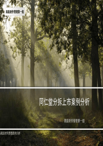 第一组同仁堂分拆上市案例