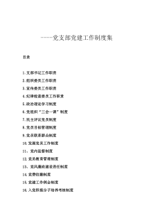 党支部党建工作制度大全