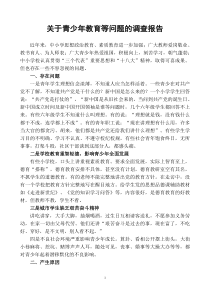 关于青少年教育等问题的调查报告
