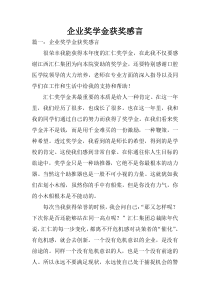 企业奖学金获奖感言