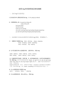 (完整word版)动词ing形式的用法及变化规则