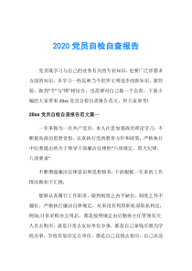 2020党员自检自查报告