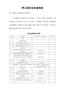 停工前安全自查报告