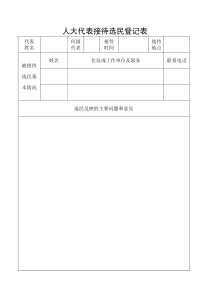 人大代表接待选民登记表