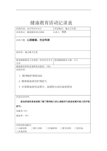 精神病健康教育知识讲座