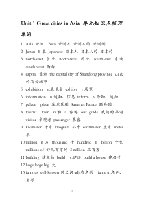 Unit-1-Great-cities-in-Asia-单元知识点梳理