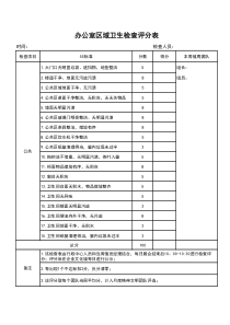 办公室区域卫生检查评分表