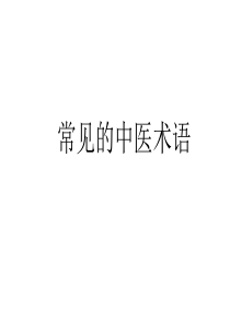 常见的中医术语