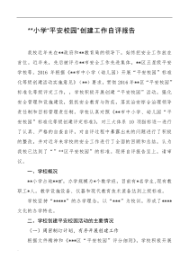 小学平安校园自评报告