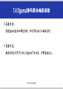 Elgamal密码算法编程实验--7.4课件