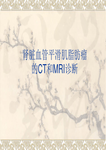 肾脏血管平滑肌脂肪瘤的CT和MRI诊断