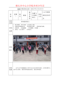 2014年上期乡村少年宫篮球活动记录
