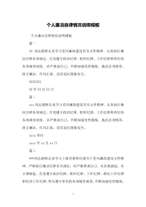 个人廉洁自律情况说明模板