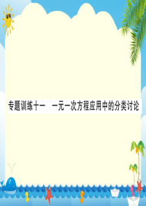 专题训练十一-一元一次方程应用中的分类讨论