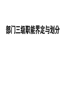 部门职能界定与划分