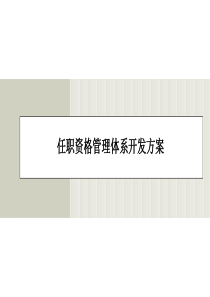 任职资格体系建设